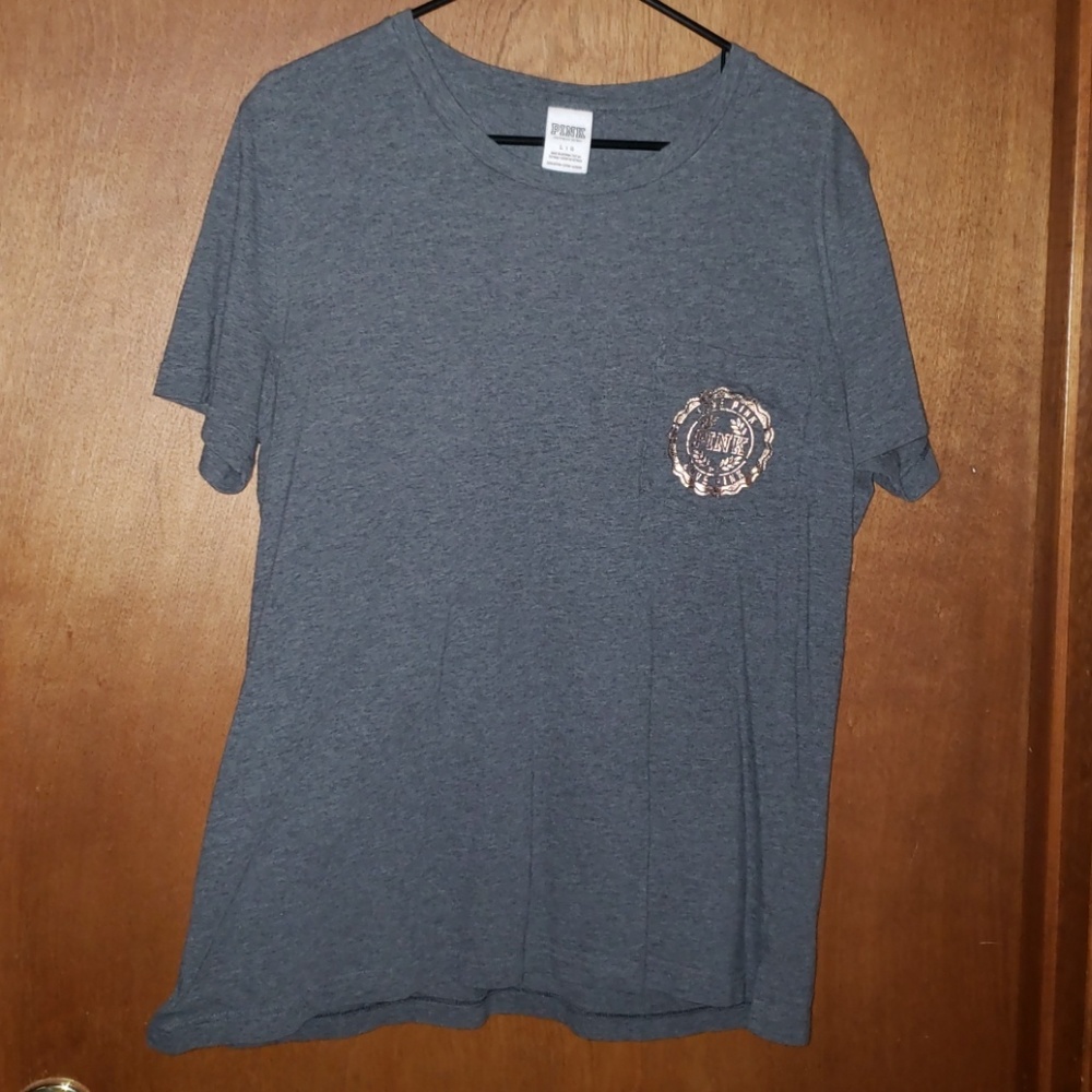 PiNK gray with rose gold sequins on the back